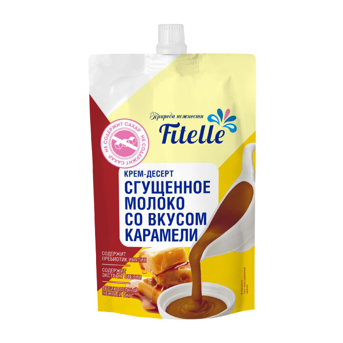 Крем-десерт "Сгущенное молоко со вкусом карамели", Фитэлль, 100 г