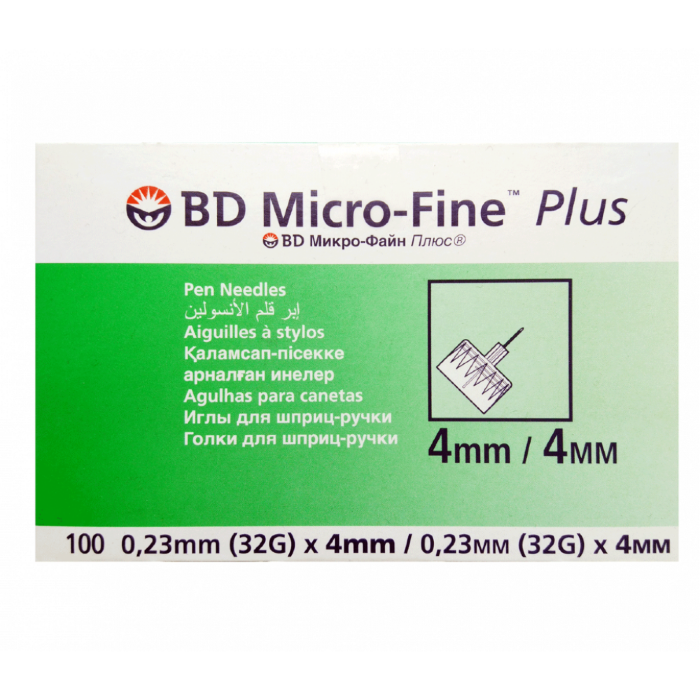 Инсулиновые иглы БД Микро-Файн Плюс 4 мм 32G №100 